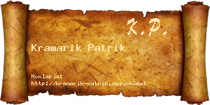 Kramarik Patrik névjegykártya
